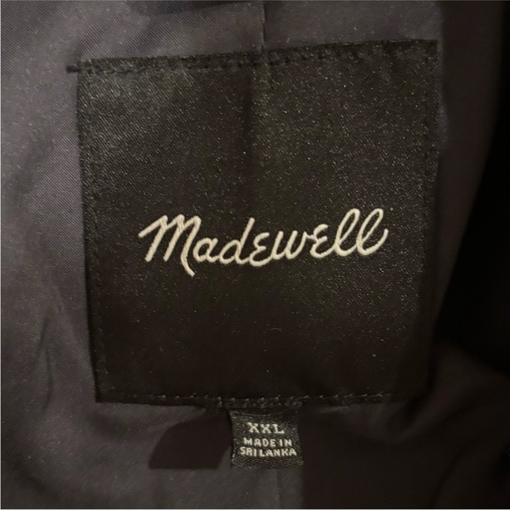 Madewell Plaid Oversized Blazer Dorset Windowpane Wool Gray Brown Size Xxl - Picture 3 of 13